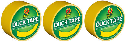 Picture of Duck Brand 1304966 Color Duct Tape, Yellow, 1.88 Inches x 20 Yards Each Roll, 3 Rolls