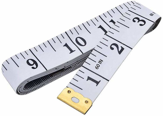 GetUSCart- Soft Tape Measure Double Scale Flexible Ruler for Weight Loss  Medical Body Measurement Sewing Tailor Craft, Vinyl , Has Centimetre Scale  on Reverse Side 60-inch（White）