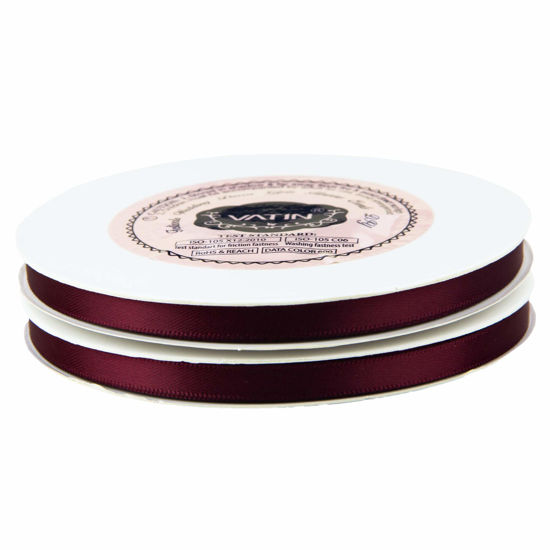 GetUSCart- VATIN 1/4 inches Double Faced Burgundy/Maroon Polyester ...