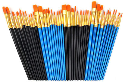 Picture of 40 Pcs, Paint Brush Set for Acrylic Painting, Watercolor Brushes for Acrylic Oil Watercolor, Miniature Detailing, and Rock Painting