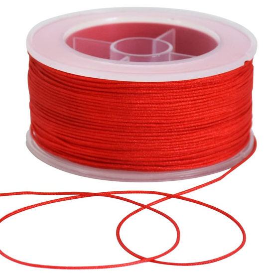 GetUSCart- TONIFUL 0.8mm x 70 Yards Red Nylon Cord Satin String for  Bracelet Jewelry Making Rattail Macrame Waxed Trim Cord Necklace Bulk  Beading Thread Kumihimo Chinese Knot Craft