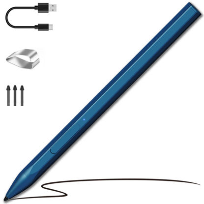 Picture of SSS·GRGB Stylus Pen for Microsoft Surface Pro9/8/X/7/6/5/4/3 Surface Go 3/2/1 Surface 3/Laptop/Studio/Book 4/3/2/1HP ASUS with 4096 Tilt Pressure Palm Rejection Magnetic Attachment Rechargeable,Blue