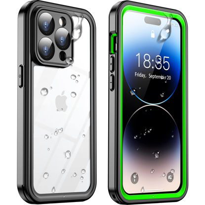 Picture of Temdan for iPhone 14 Pro Max Case Waterproof,Built-in 9H Tempered Glass Screen Protector [IP68 Underwater][14FT Military Dropproof][Dustproof][Real 360] Full Body Shockproof Protective Case-Green