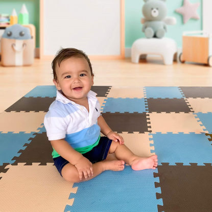 Picture of MioTetto Soft Non-Toxic Baby Play Mat | Toddler Playmat | Colorful Jigsaw Puzzle PlayMat | 16+2 Bonus Squares Foam Floor Mats for Kids & Babies | EVA Foam Interlocking Tiles for Gym, Nursery, Playroom