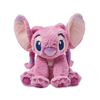 Picture of Disney Store Official Angel Medium Soft Toy, Lilo & Stitch, Kids Fluffy Plush Character with Flexible Ears and Embroidered Features - Medium 15 3/4 inches - Suitable for Ages 0+ Toy Figure