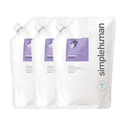 Picture of simplehuman Lavender Moisturizing Liquid Hand Soap Refill Pouch, 34 Fl. Oz. (Pack of 3)