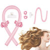 Picture of Heatless Curling Rod Headband, Heatless Curler No Heat Curls Ribbon with Hair Clips and Scrunchie, Sleeping Curls Silk Ribbon Hair Rollers (Pink)
