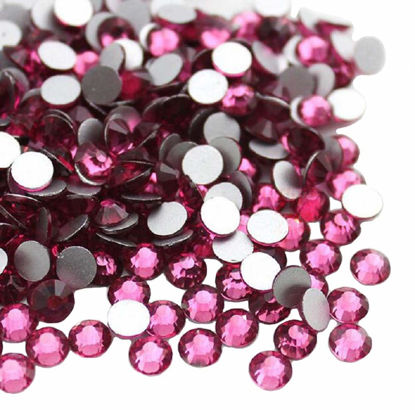GetUSCart- Jollin Glue Fix Crystal Flatback Rhinestones Glass Diamantes  Gems for Nail Art Crafts Decorations Clothes Shoes(ss8 2880pcs, Pink)