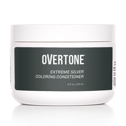 Picture of Overtone Haircare Color Depositing Conditioner - 8 oz Semi-permanent Hair Color Conditioner With Shea Butter & Coconut Oil - Extreme Silver Temporary Cruelty-Free Hair Color (Extreme Silver)