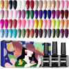 Picture of JODSONE Gel Nail Polish Starter Set Ribbon Glitter Gel Nail Summer Light Gel Nail Polish Winter Dark Nail Polish Glossy 35-Piece Multi-color Gel Nail Polish Set