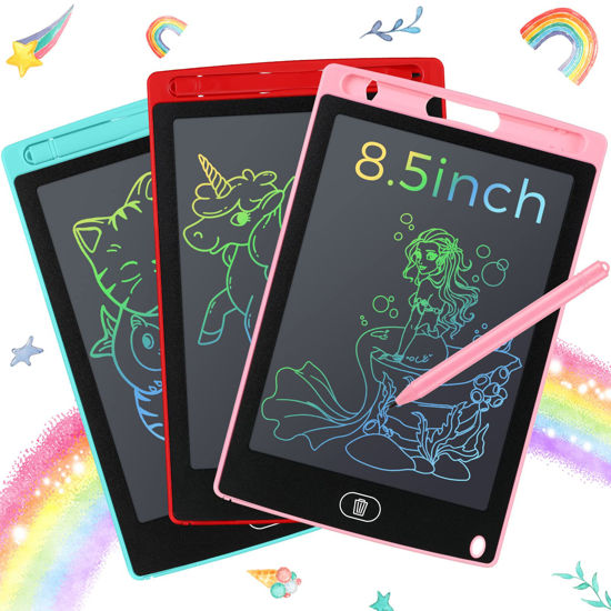 GetUSCart 3 Pcs LCD Writing Tablet for Kids 8.5 Inch Colorful Doodle