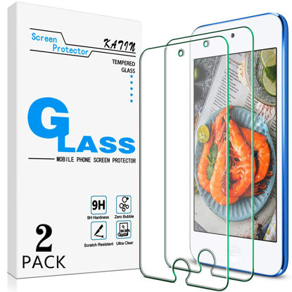 Picture of KATIN [2-Pack] Tempered Glass For Apple New iPod Touch 7th Gen (2019), 6th Gen, 5th Gen (2015) Screen Protector, Bubble Free, 9H Hardness, Easy to Install