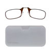 Picture of ThinOptics Reading Glasses + White Universal Pod Case | Brown Frames, 1.00 Strength Readers Brown Frames / White Case, 44 mm
