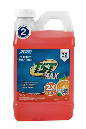 Picture of Camco TST MAX RV Toilet Treatment | Features a Biodegradable Septic Safe Formula, Comes in an Orange Citrus Scent, and is Ideal for RVing, Boating, and More | 64 oz (41172)