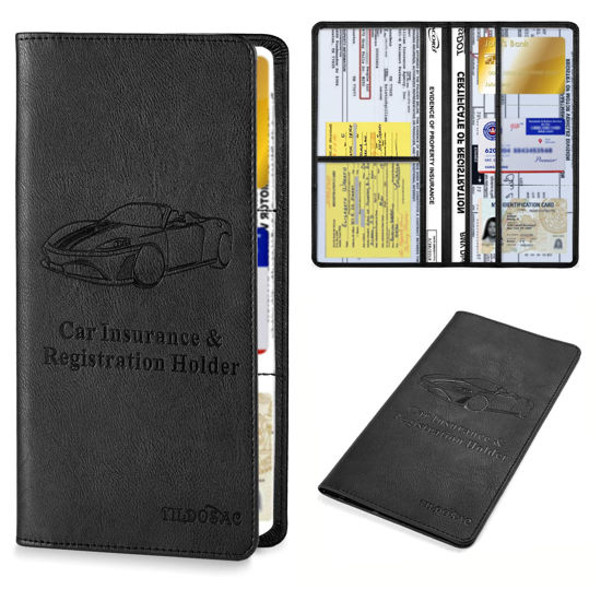 GetUSCart- TILDOSAC Car Registration & Insurance Card Holder：Auto Glove Box  Organizer Document Wallet Leather Manual Folder Vehicle Compartment License  Case Truck Accessories for Women Men