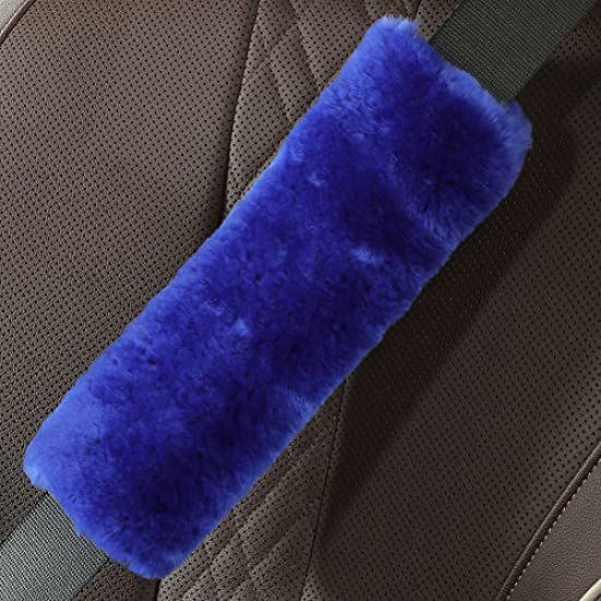 GetUSCart- OGLAND Genuine Sheepskin Soft Fuzzy Car Seat Belt Pad