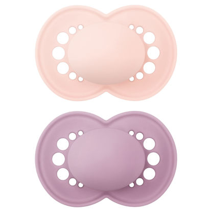 Picture of MAM Original Matte Baby Pacifier, Nipple Shape Helps Promote Healthy Oral Development, Sterilizer Case, Girl,6-16 Months(Pack of 2)