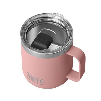 Picture of YETI Rambler 14 oz Mug, Vacuum Insulated, Stainless Steel with MagSlider Lid, Sandstone Pink