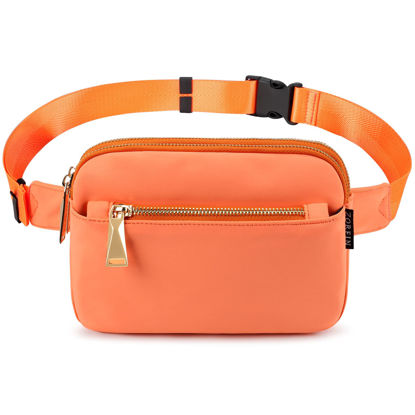 Picture of ZORFIN Fanny Packs for Women Men, Crossbody Fanny Pack, Belt Bag with Adjustable Strap, Fashion Waist Pack for Outdoors/Workout/Traveling/Casual/Running/Hiking/Cycling (Orange)