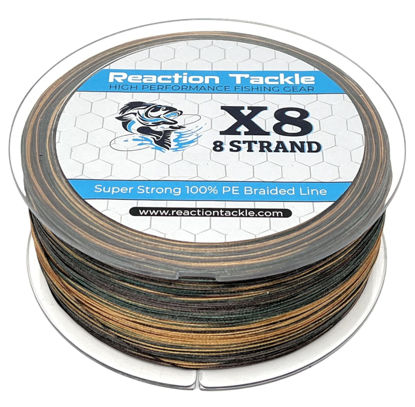 Picture of Reaction Tackle Braided Fishing Line - 8 Strand Green Camo 100LB 1500yd