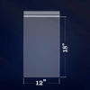 Picture of 200 Count - 12" x 18", 2 Mil Clear Plastic Reclosable Zip Poly Bags with Resealable Lock Seal Zipper for Clothing, T-Shirts, Pants