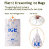 Picture of Belinlen 100 PACK 20 lb. Plastic Drawstring Ice Bags 14 x 28 Inch Heavy-Duty Plastic Ice Bags with Plastic Draw String (2.8mil Thickness)