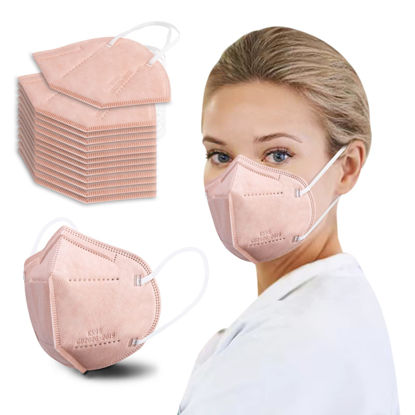 Picture of KN95 Face Masks 50 Pcs, 5-Ply Protection Dusty Rose KN95 Mask, Disposable Face Masks for Adults
