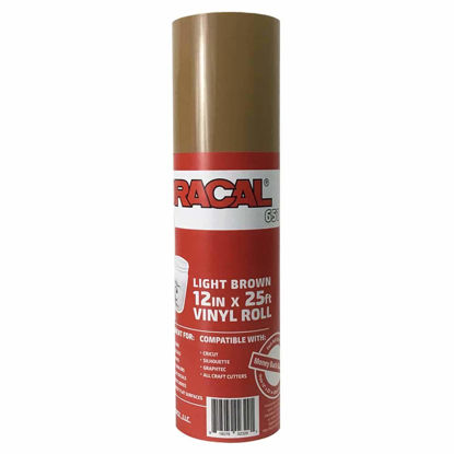 Picture of 12.125" x 25ft Roll of Oracal 651 Light Brown Craft Vinyl - On a 2.5" Core - Adhesive Vinyl for Cricut, Silhouette, and Cameo Cutters - Gloss Finish - Outdoor and Permanent