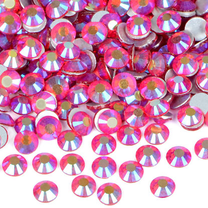Picture of 1440PCS Art Nail Rhinestones non Hotfix Glue Fix Round Crystals Glass Flatback for DIY Jewelry Making with one Picking Pen (ss20 1440pcs, Siam AB)