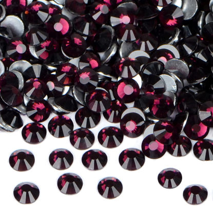 Picture of 1440PCS Art Nail Rhinestones non Hotfix Glue Fix Round Crystals Glass Flatback for DIY Jewelry Making with one Picking Pen (ss16 1440pcs, Amethyst)