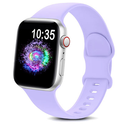 Picture of TreasureMax Sport Band Compatible with Apple Watch Bands 38mm 40mm 41mm 42mm 44mm 45mm 49mm,Soft Silicone Strap Compatible for Apple Watch Series Ultra 8 7 6 5 4 3 2 1 SE Men Women Lavender 49MM