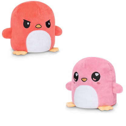 Picture of TeeTurtle, The Original Reversible Penguin Plushmate, Patented Design, Happy Pink Heart Eyes + Angry Red, Show Your Mood Without Saying a Word!