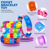 Picture of 16 PCS Bracelets Glow in The Dark Pop it Fidget Toy, Rainbow Party Favors, Anti-Anxiety Stress Relief Wristband Set, Push Bubbles Sensory Autistic Pack Kids Ages 5 8 12 Adult Student Gift