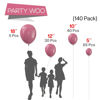 Picture of PartyWoo Retro Mauve Balloons, 140 pcs Opera Mauve Balloons Different Sizes Pack of 18 Inch 12 Inch 10 Inch 5 Inch for Balloon Garland, Birthday Decorations, Party Decorations, Baby Shower Decorations
