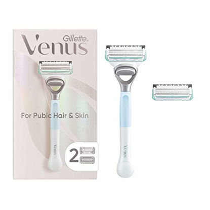 Picture of Gillette Venus Intimate Grooming Razors for Women, 1 Venus Razor Bikini Trimmer, 2 Razor Blade Refills, Pink, (Package May Vary)