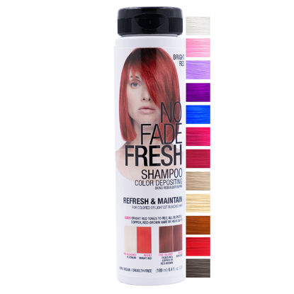 Picture of No Fade Fresh Hair Color Depositing Shampoo with BondHeal Bond Rebuilder - Maintain & Refresh Color, Temporary Hair Color Dye - Sulfate, Paraben, and Ammonia Free (Red)