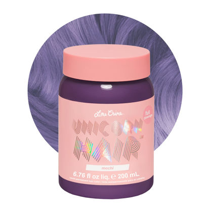 Picture of Lime Crime Unicorn Hair Dye Full Coverage, Mochi (Lavender) - Vegan and Cruelty Free Semi-Permanent Hair Color Conditions & Moisturizes - Temporary Purple Hair Dye With Sugary Citrus Vanilla Scent