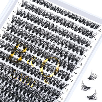 Picture of Lash Clusters 40D-0.07D-10-18MIX Individual Lashes 280 Clusters False Eyelash 40D 40D 50D Lash Clusters Extensions Individual Lashes Cluster DIY Eyelash Extensions at Home (40D-0.07D,10-18MIX)