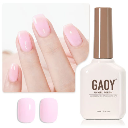 Picture of GAOY Baby Pink Gel Nail Polish, 16ml Soak Off UV Light Cure Gel Polish for Nail Art DIY Manicure at Home, Color 1525