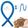 Picture of Heatless Curling Rod Headband, No Heat Curl Ribbon with Hair Clips and Scrunchie, Sleeping Curls Silk Ribbon Hair Rollers (Gemstone Blue)