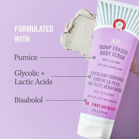 GetUSCart First Aid Beauty KP Bump Eraser Body Scrub Exfoliant for Keratosis Pilaris with 10