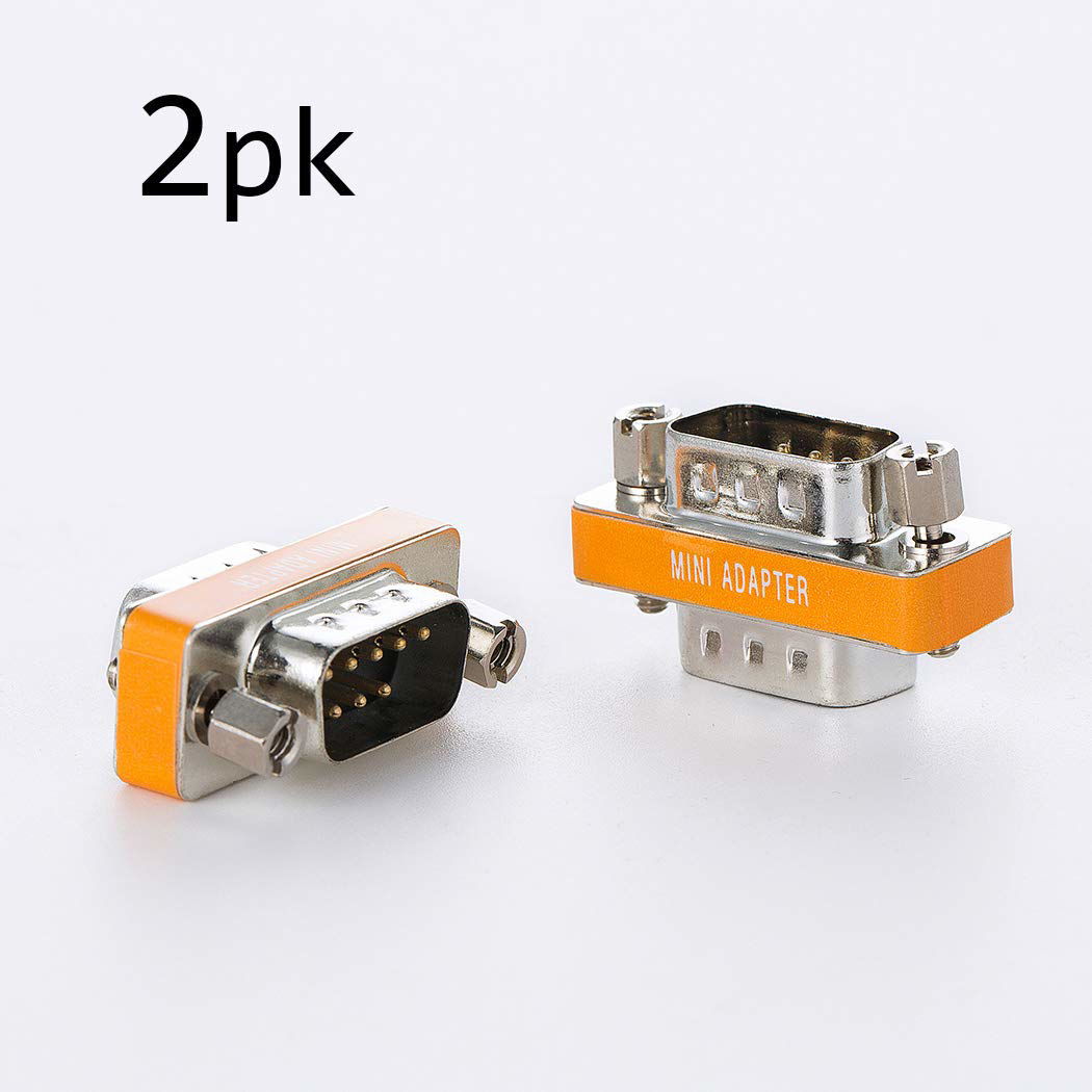 GetUSCart- DB9 Null Modem Adapter Male to Male 2 Pack