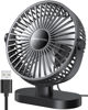 Picture of SWEETFULL Small USB Desk Fan, 3 Speeds Portable Personal Desktop Table Fan, Dual 360° Adjustment Mini Fan, Quiet Operation, for Home Office Car Outdoor Travel (all black)