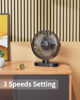 Picture of SWEETFULL Small USB Desk Fan, 3 Speeds Portable Personal Desktop Table Fan, Dual 360° Adjustment Mini Fan, Quiet Operation, for Home Office Car Outdoor Travel (all black)