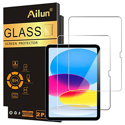 Picture of Ailun 2 Pack Screen Protector for iPad 10th Generation 10.9 Inch Display 2022 Tempered Glass [Face ID & Apple Pencil Compatible] Ultra Sensitive Case Friendly [2 Pack]