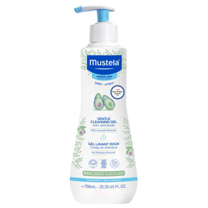 Picture of Mustela Baby Gentle Cleansing Gel - Baby Hair & Body Wash - with Natural Avocado fortified with Vitamin B5 - Biodegradable Formula & Tear-Free â€“ 25.35 fl. oz. (Pack of 1)