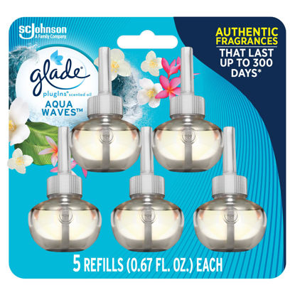 Picture of Glade PlugIns Refills Air Freshener, Scented and Essential Oils for Home and Bathroom, Aqua Waves, 3.35 Fl Oz, 5 Count