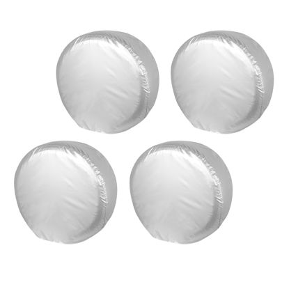 Picture of Explore Land Weatherproof Tire Covers 4 Pack - Alumium Tire Wheel Protector for Truck, SUV, Trailer, Camper, RV, M (Fits Tire Diameters 26"-28.75"), Silver, Set of 4