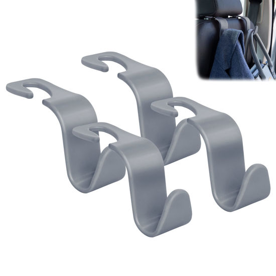 GetUSCart- Amooca Car Seat Headrest Hook 4 Pack Hanger Universal Vehicle Car  Storage Organizer for Handbag Purse Coat S Type Grey