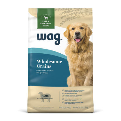 Picture of Amazon Brand - Wag Dry Dog Food, Lamb and Brown Rice, 5 lb Bag